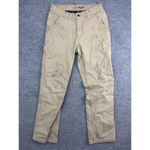 Carhartt Pants Mens 34x32 Tan Rugged Flex Relaxed Fit Canvas Double Front Work